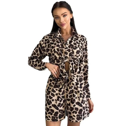 Two-piece Leopard Print Set