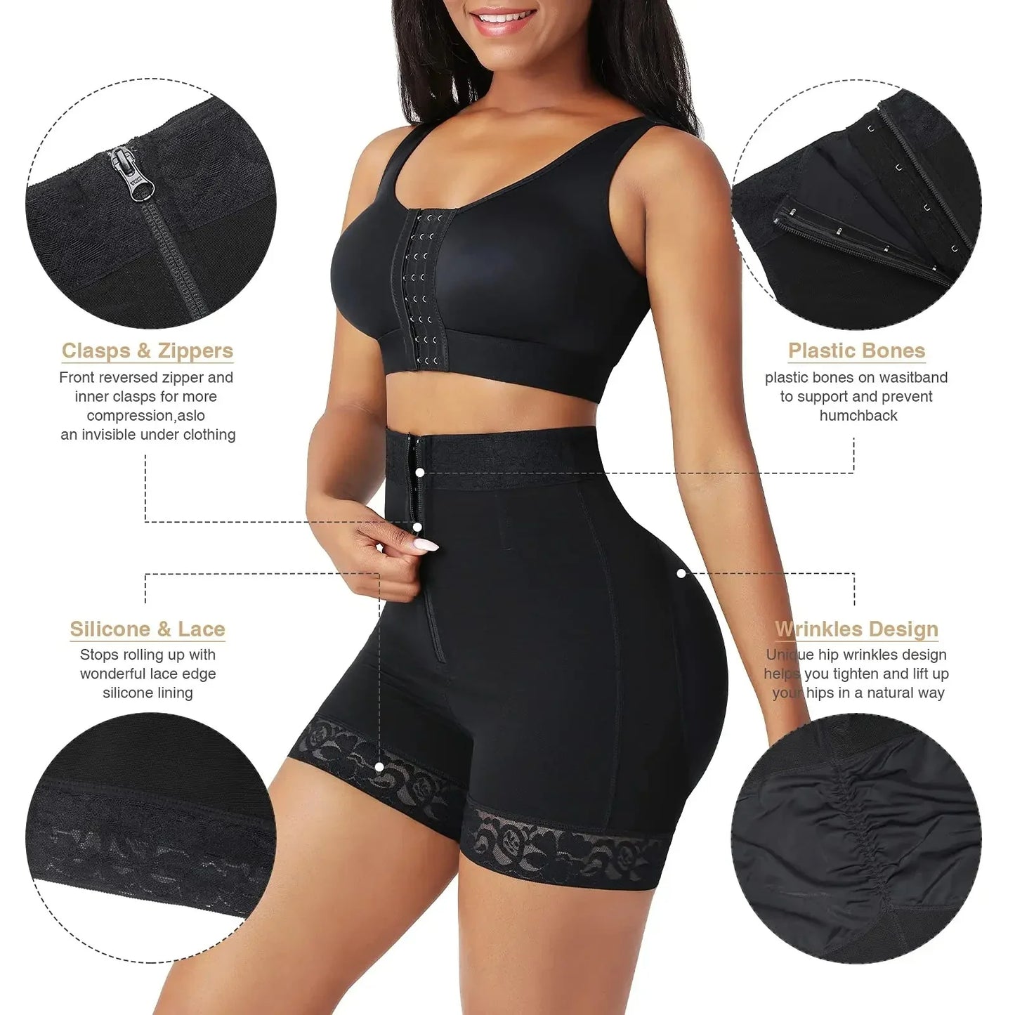 Boned Sculpt High Waist Shorts 