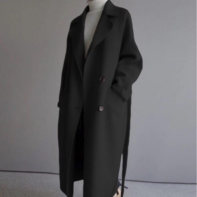 Women's Long Coat in Whipped Wool