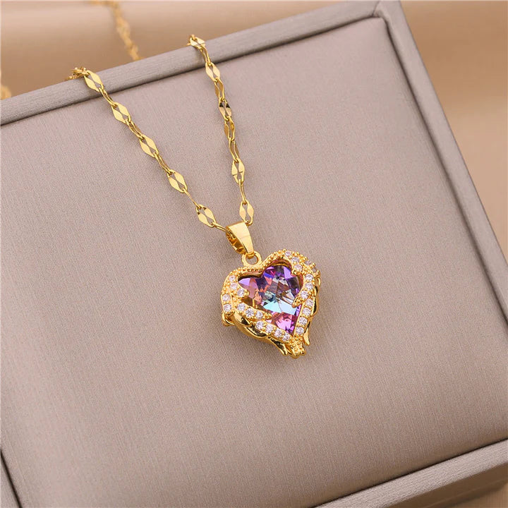 14 K Gold Plated Hearts Necklace