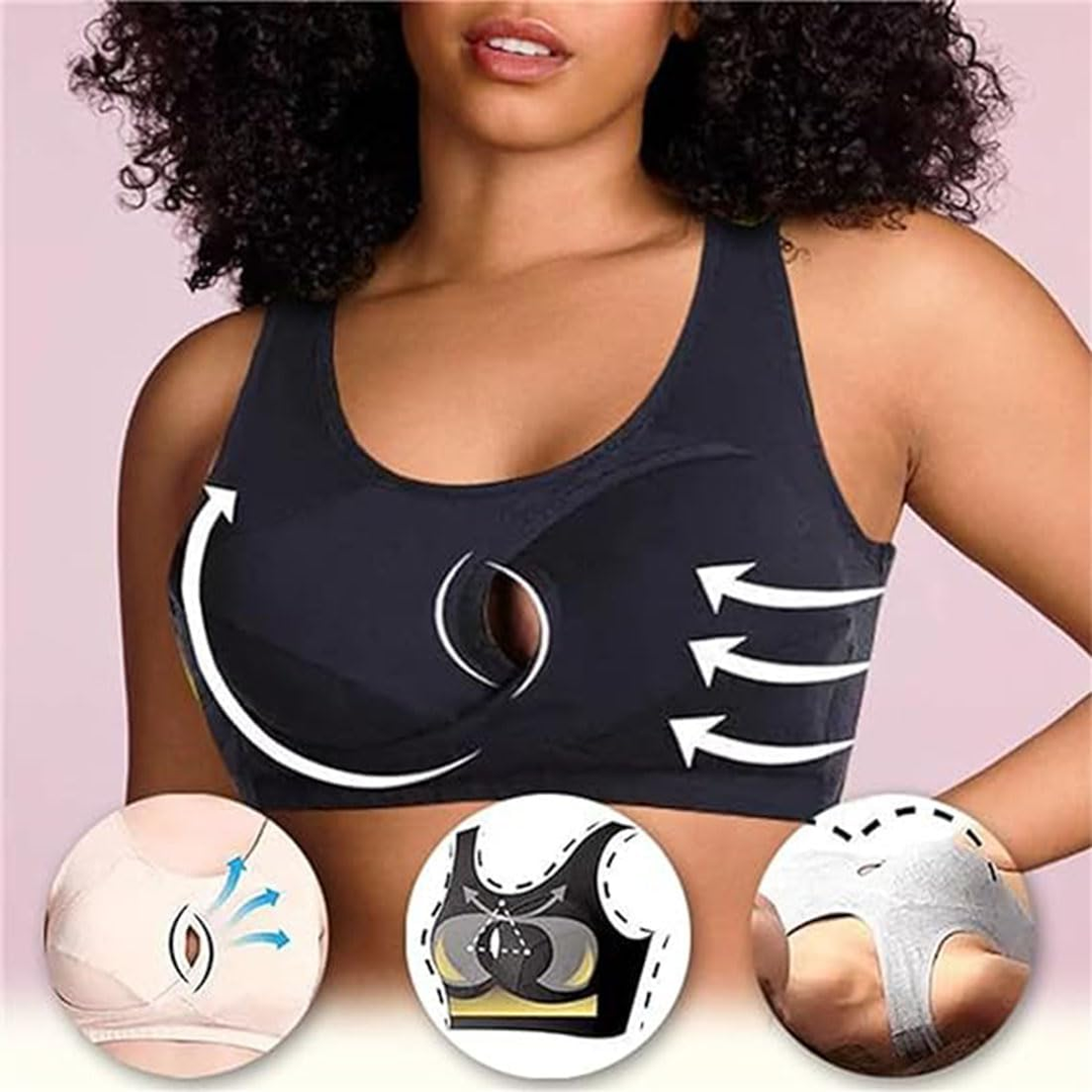 🔥 LAST DAY OF HOT SALE 😍 Pure cotton rimless anti-flaccidity bra lifts instantly