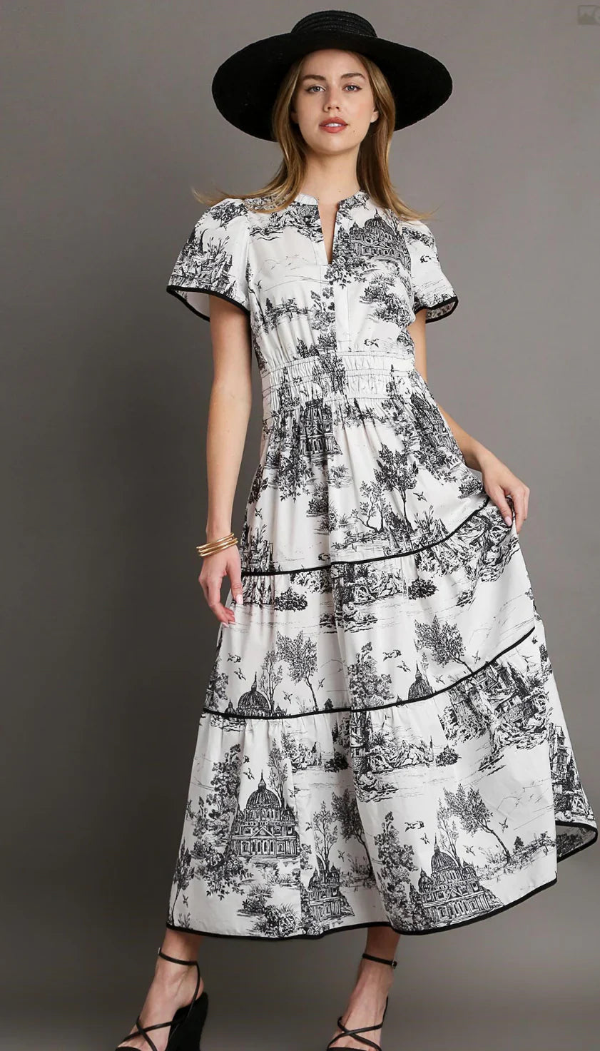 Women's Classic Charm Toile Maxi Dress