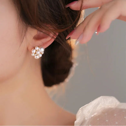 Flower Earring with Pearls