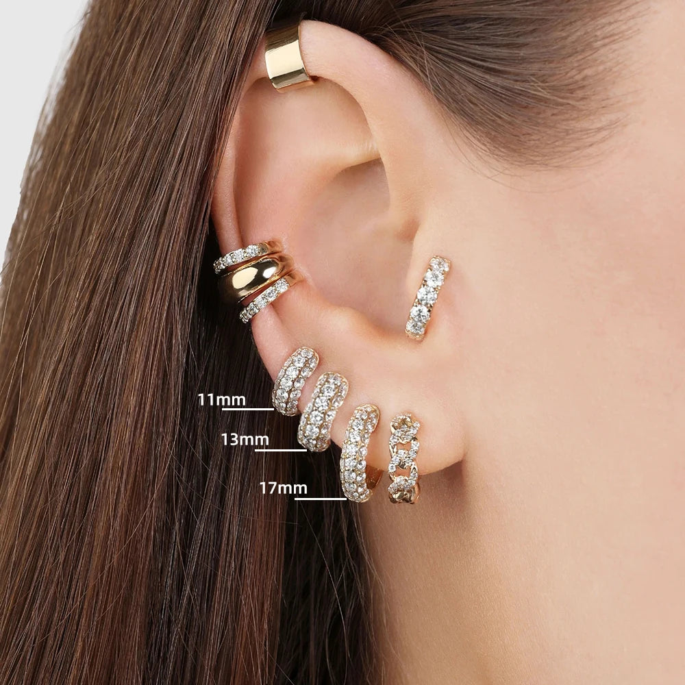 Zirconia-studded Trio Earring