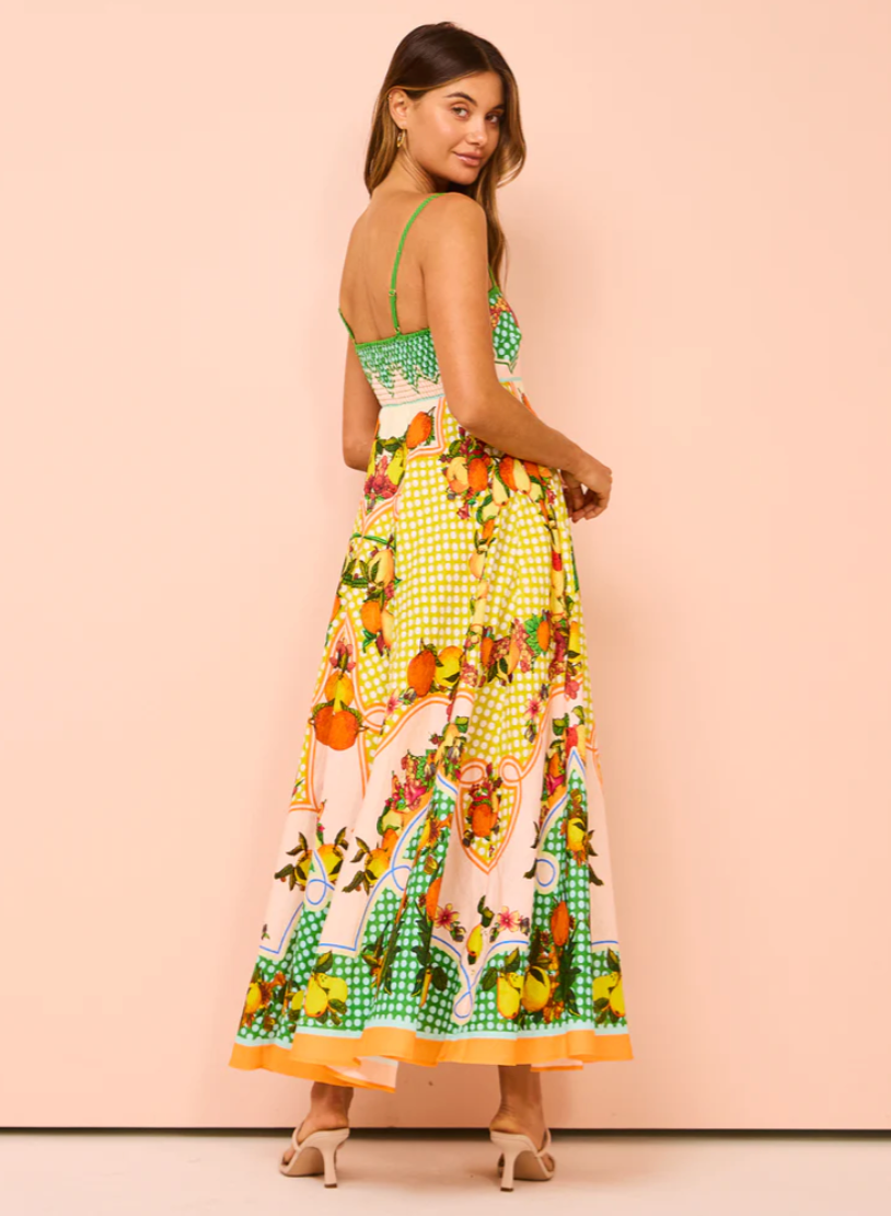 Printed Long Midi Dress - Paradise