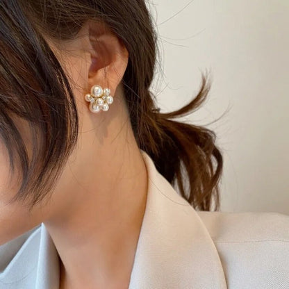 Flower Earring with Pearls