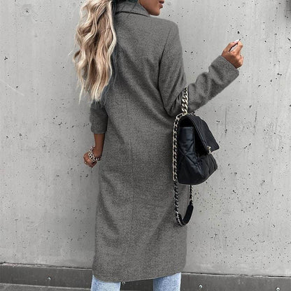 Women's Long Coat in Whipped Wool