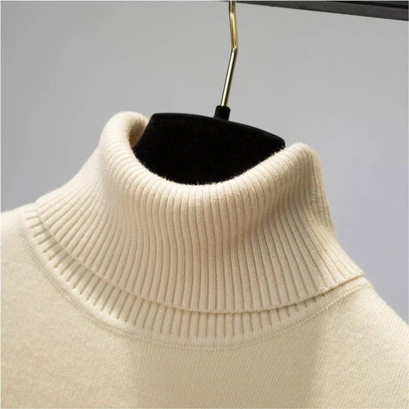 Plush turtleneck sweater