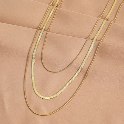 18k Gold Plated Minimalist Triple Necklace