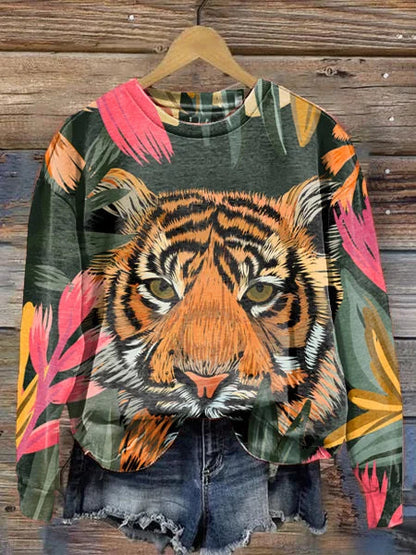 Women's Sweatshirt  With Animal Print