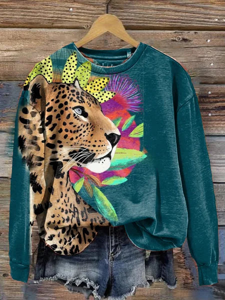 Women's Sweatshirt  With Animal Print