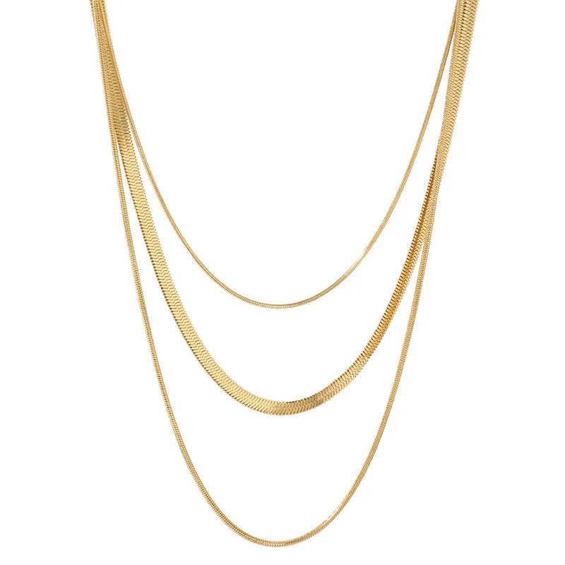 18k Gold Plated Minimalist Triple Necklace