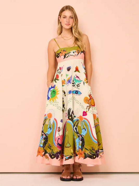 Long Midi Dress with Print