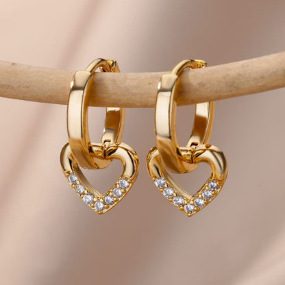 18k Gold Plated Heart Hoop Earring