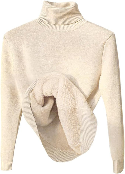 Plush turtleneck sweater