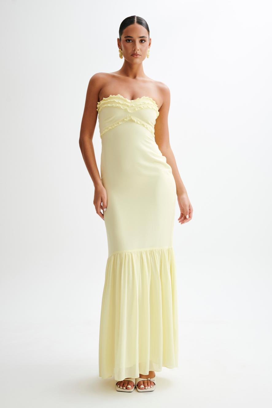 Strapless Chiffon Maxi Dress