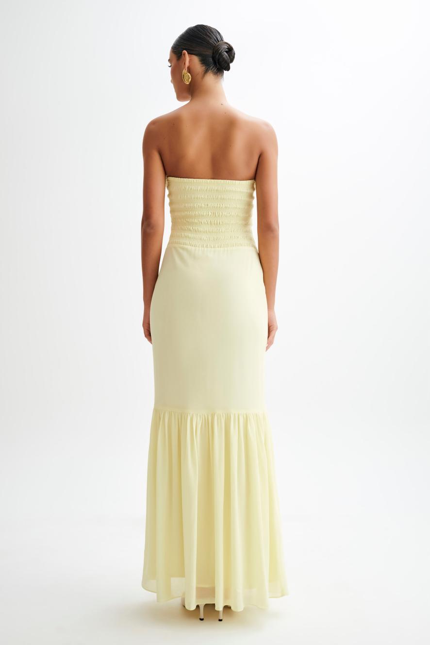 Strapless Chiffon Maxi Dress