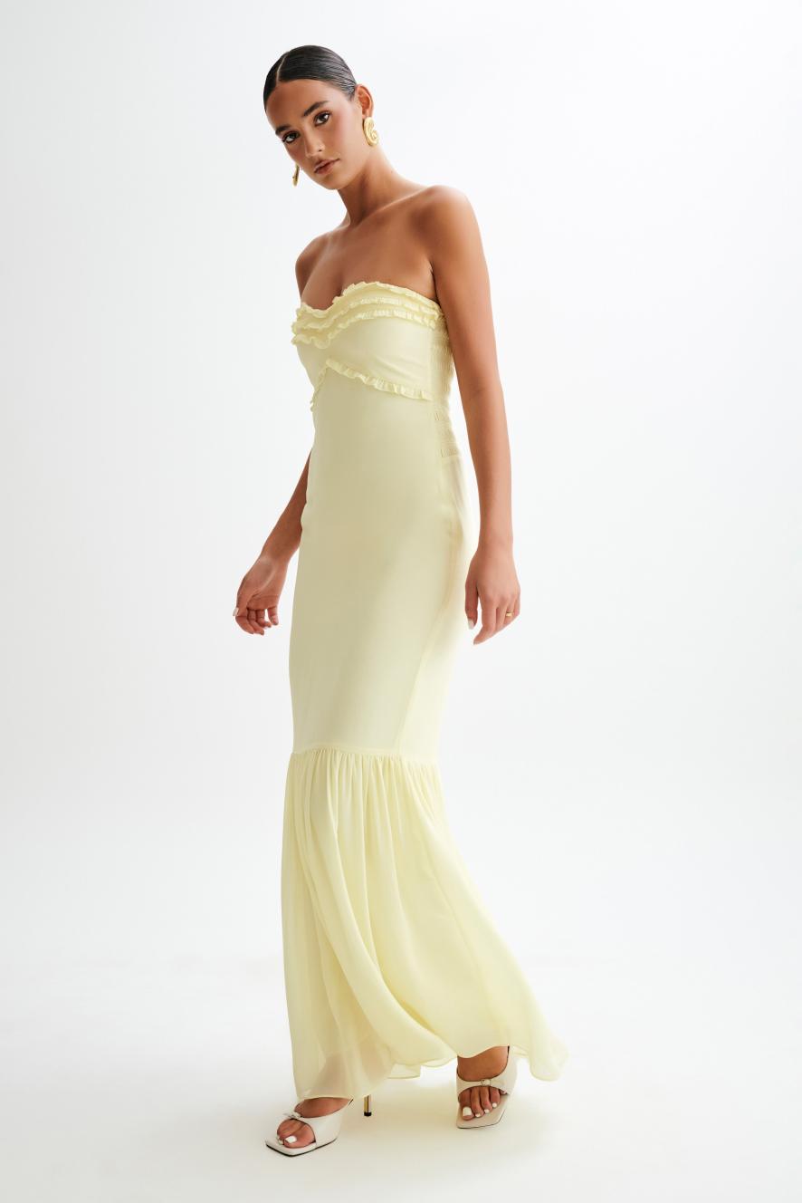 Strapless Chiffon Maxi Dress