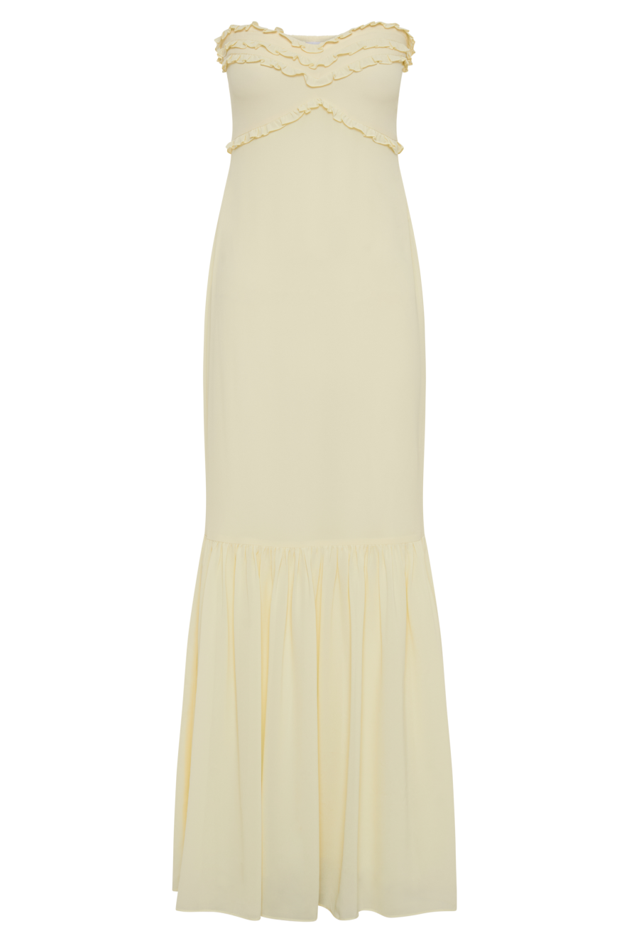 Strapless Chiffon Maxi Dress