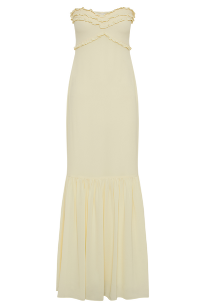 Strapless Chiffon Maxi Dress