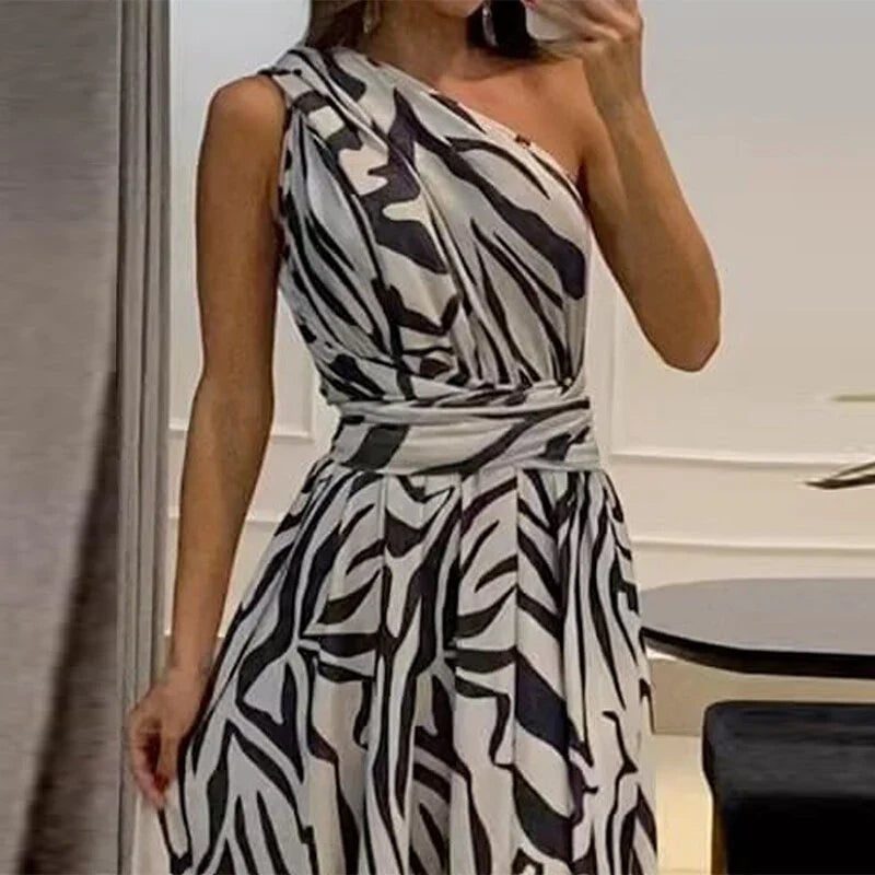 Woman's Long Zebra Dress